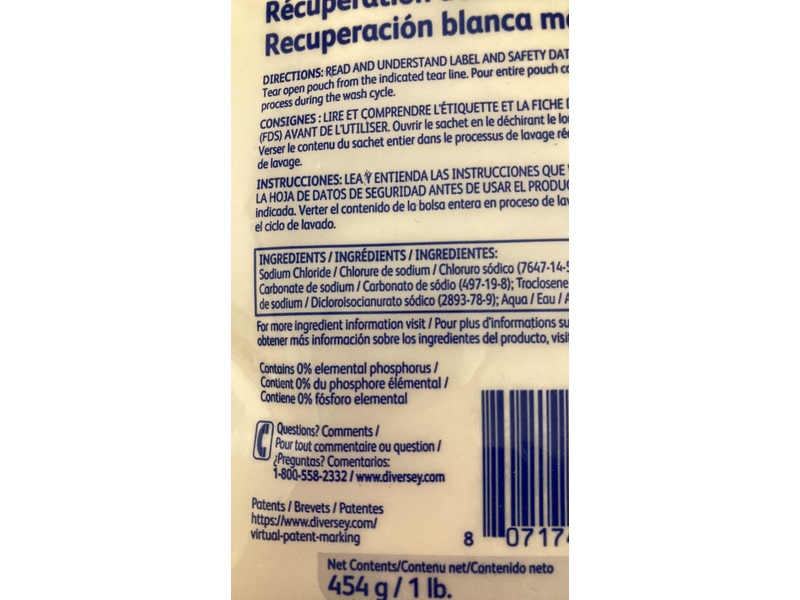 Diversey Clax Magic White Reclaim Whiteness Laundry Detergent, 45 g