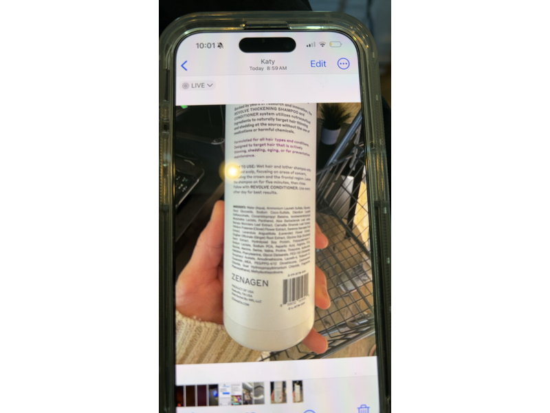 Zenagen Revolve Thicken + Glow Women's Thickening Shampoo, 16 fl oz/473 mL