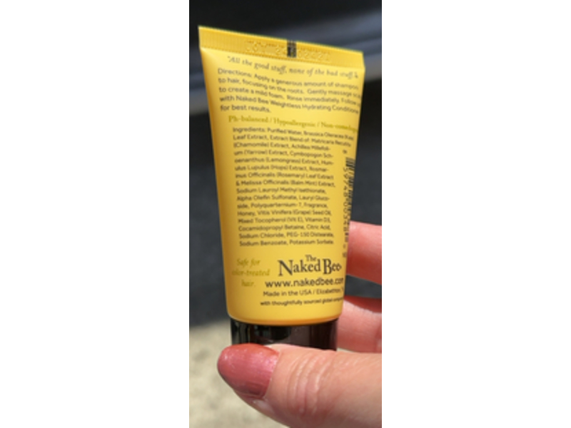 The Naked Bee Gentle Cleansing Shampoo, Orange Blossom Honey, 1.5 fl oz/45 mL