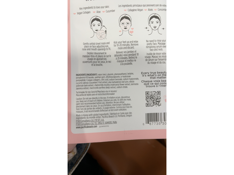 Pacifica Beauty Vegan Collagen Hydrate & Plump Face Mask 18 mL/0.6 fl oz