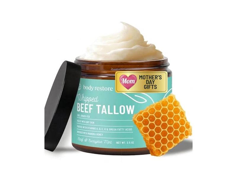 Body Restore Whipped Beef Tallow Balm, Eucalyptus, 2.5 oz