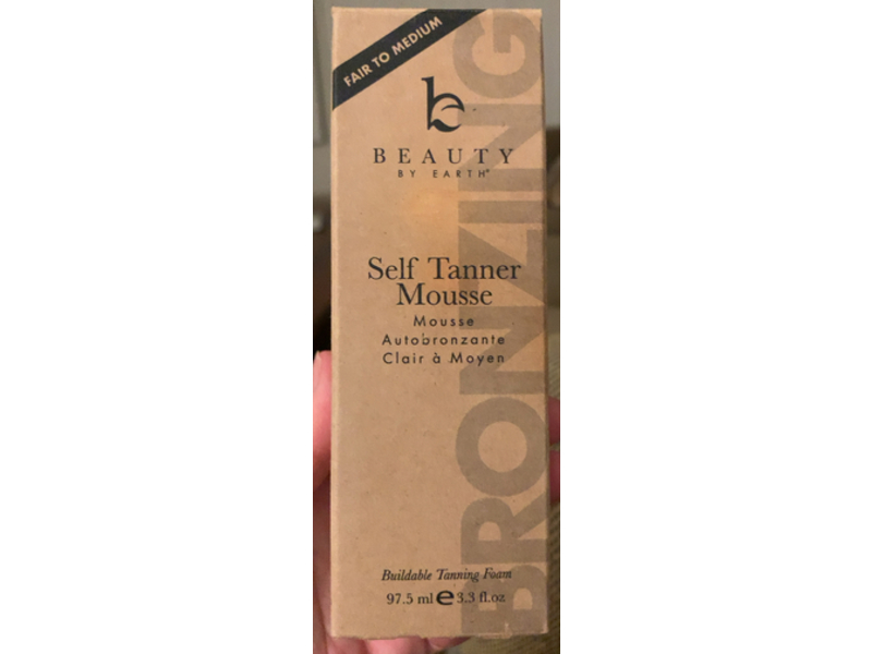 Beauty By Earth Self Tanner Mousse, Fair To Medium, 3.3 fl oz/97.5 mL