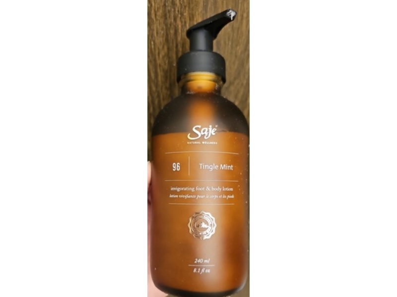 Saje Invigorating Foot & Body Lotion, Tingle Mint, 8.1 fl oz/240 mL