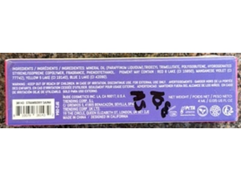 Rude Lip Oil Massage, Strawberry Sauna, 0.135 fl oz/4 mL