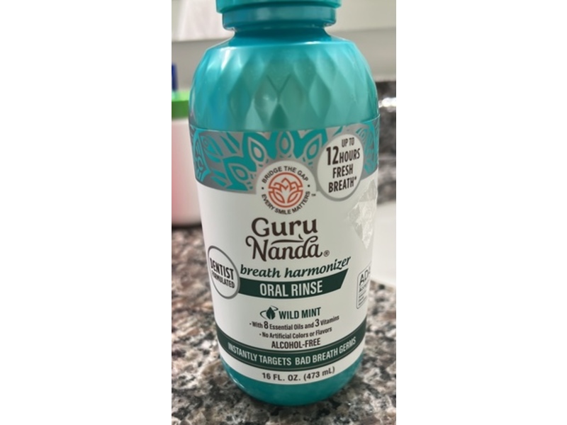 GuruNanda Breath Harmonizer Oral Rinse, Wild Mint, 16 fl oz/473 mL