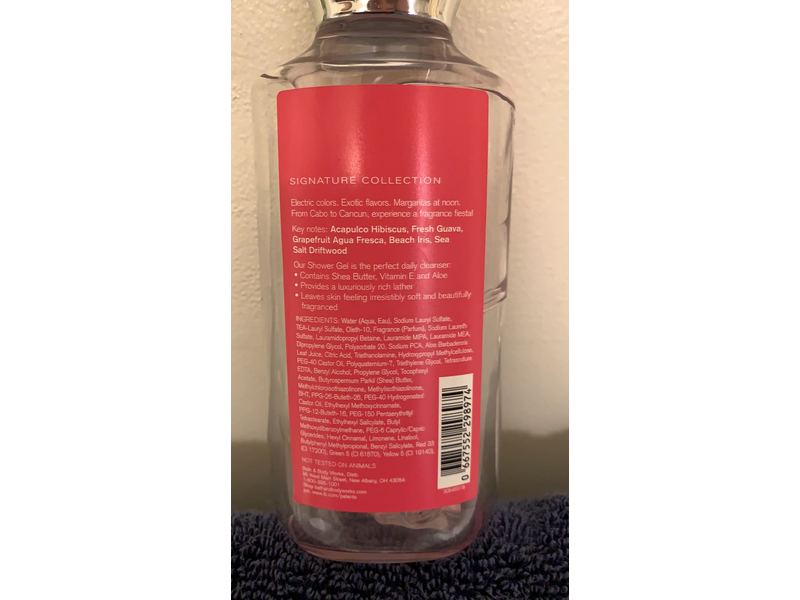Bath & Body Works Shower Gel, Hibiscus Guava Fresca, Shea & Vitamin E, 10 fl oz/295 mL