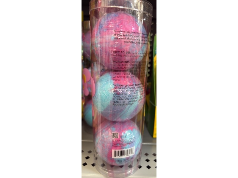 Onyx Unicorn Fizz Fantasy Hydrating Bath Bombs, Cotton Candy & Bubblegum, 4.9 oz/138 g