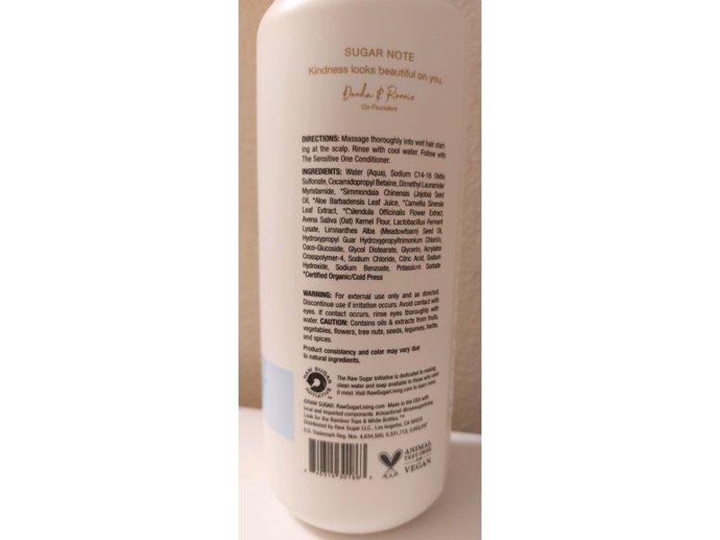 Raw Sugar The Sensitive One Shampoo, Fragrance-Free, 18 fl oz/532 mL