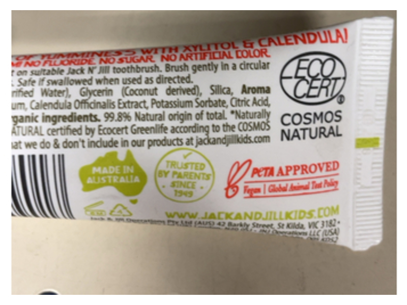 Jack N' Jill Natural Toothpaste, Strawberry, 1.76 oz/50 g, Pack Of 3