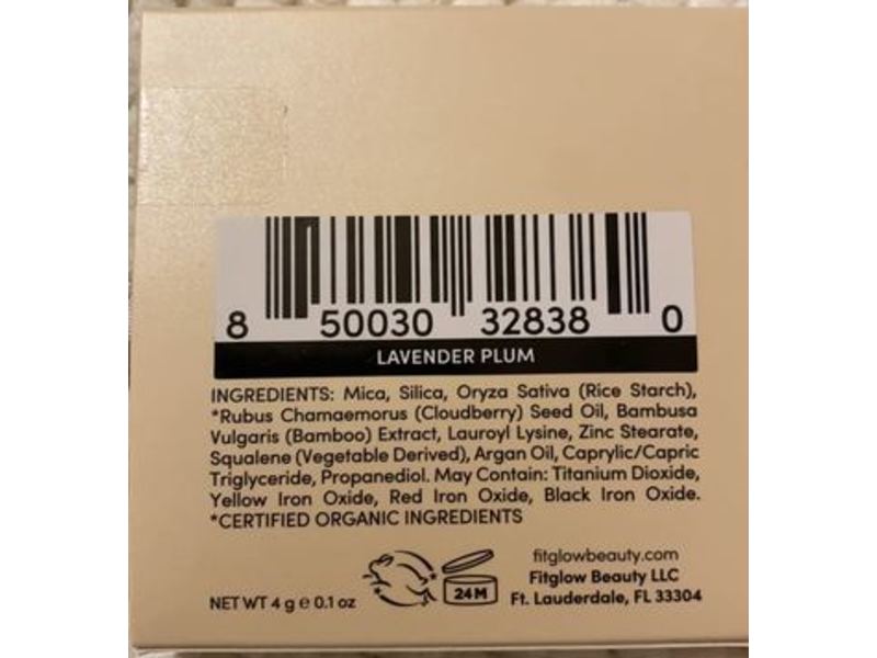FitGlow Beauty Multi-Purpose Pressed Shadow + Blush Colour, Lavender Plum, 0.1 oz/4 g