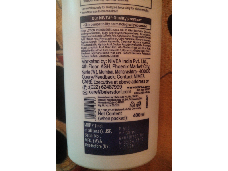 Nivea Cell Repair Natural Glow Body Lotion, SPF 15 Camu Camu, 400mL