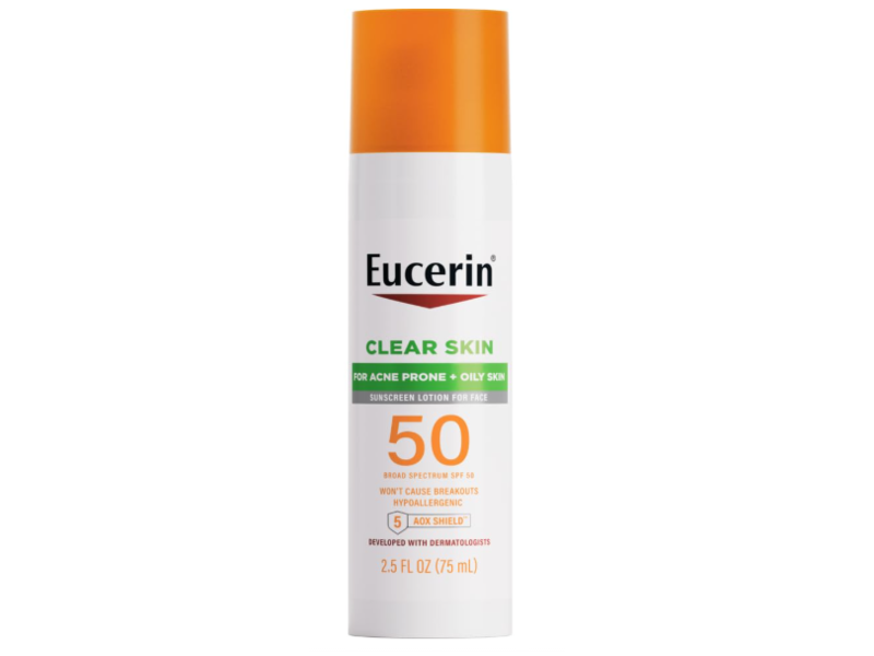 Eucerin Clear Skin Broad Spectrum Sunscreen Lotion, SPF 50, 2.5 fl oz/75 mL