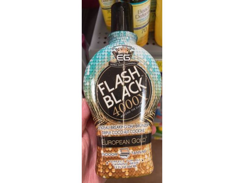 European Gold Flash Black 4000X Indoor Tanning, 12 fl oz/354 mL