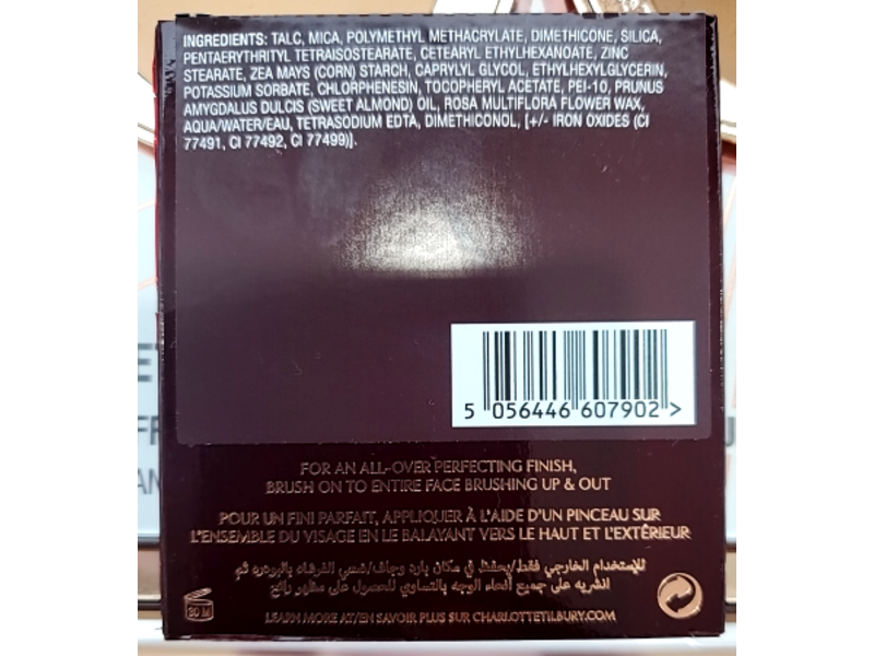 Charlotte Tilbury Airbrush Flawless Finish Complexion Perfecting Micro Powder, 4 Deep, 0.28 oz/8 g