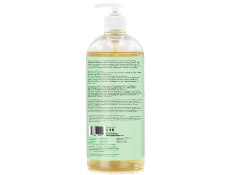 Dr. Natural Body + Face Wash Multipurpose Castile Soap, Eucalyptus, 32 fl oz/944 mL