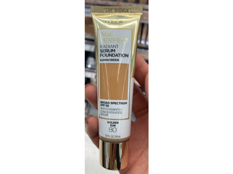 L'Oreal Paris Age Perfect Radiant Serum Foundation, SPF 50, Golden Sun, 1 fl oz/30 mL