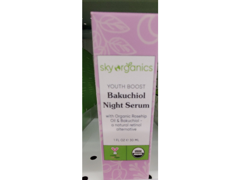 Sky Organics Youth Boost Bakuchiol Night Serum,1 fl oz/30 mL