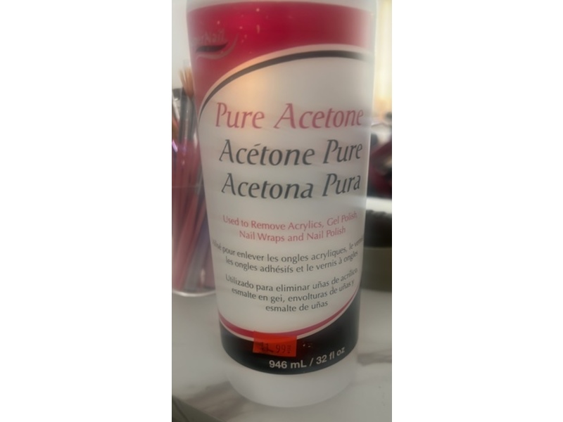 Super Nail Pure Acetone, 32 fl oz/946 mL