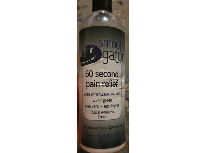 Smooth Gator 60 Second Pain Relief Cream, Wintergreen Aloe Vera + Eucalyptus, 16 fl oz/473.2 mL
