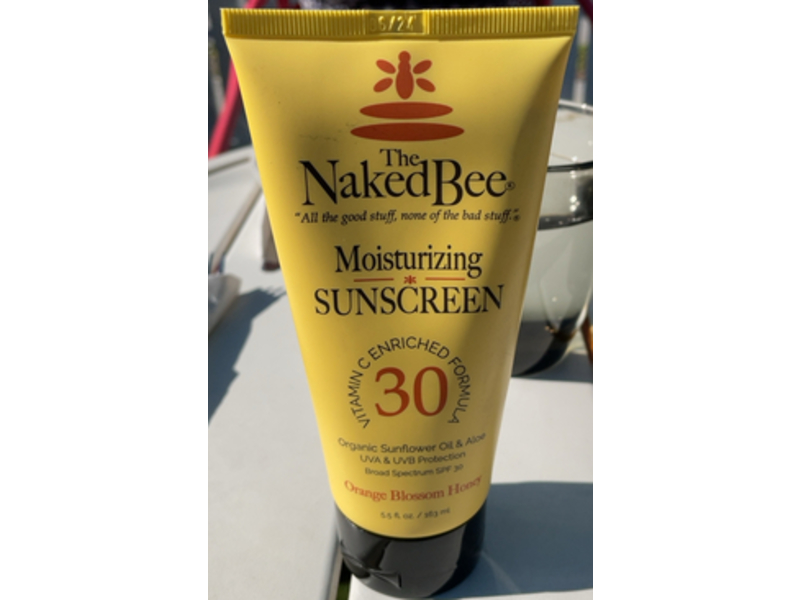 The Naked Bee Vitamin C Moisturizing Sunscreen, Orange Blossom Honey, Spf 30, 5.5 fl oz/163 mL