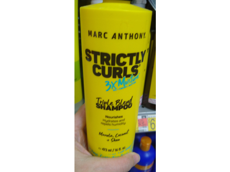 Marc Anthony Strictly Curls Triple Blend Shampoo, 3X Moisture, Marula, Coconut + Shea, 16 fl oz/473 mL