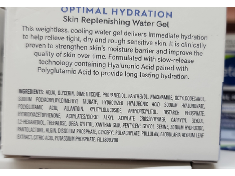 Cetaphil Optimal Hydration Skin Replenishing Water Gel, Sensitive Skin, 1.7 oz/48 g