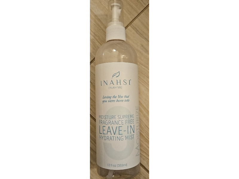 Inahsi Moisture Supreme Leave In Hydrating Mist, Fragrance Free, 12 fl oz/355 mL