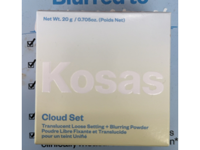 Kosas Cloud Set Translucent Loose Setting + Blurring Powder, Translucent Peachy, 0.705 oz/20 g