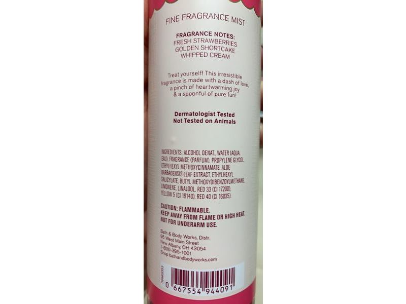 Bath & Body Works Strawberry Pound Cake Fine Fragrance Mist, 8 fl oz/236 mL