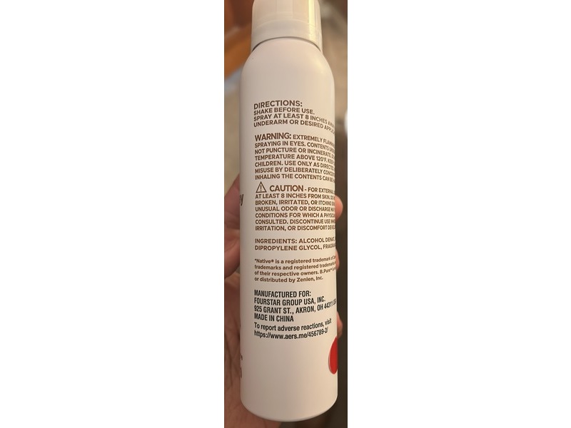 b.Pure Whole Body Deodorant Spray, Coconut Vanilla Scented, 3.5 oz/99 g