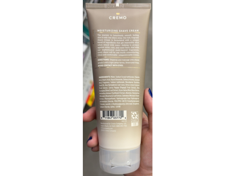 Cremo Moisturizing Shave Cream, Almond Bloom, 6 fl oz/177 mL