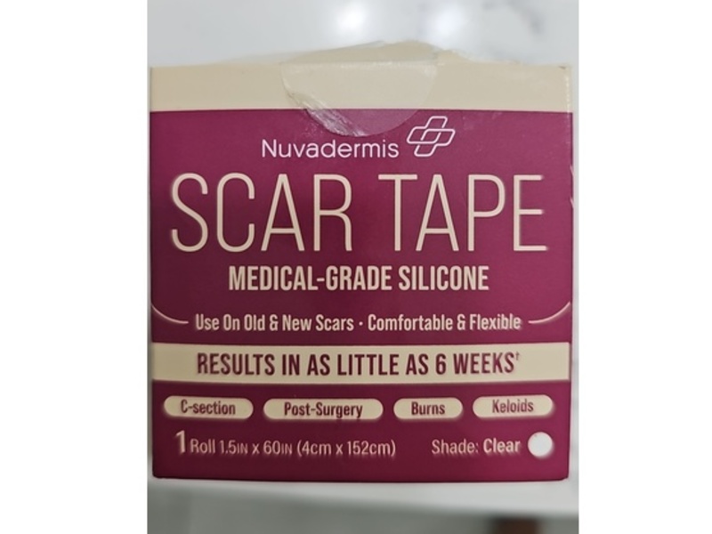 Nuvadermis Medical Grade Silicone Scar Tape Roll, Clear, 1 Count