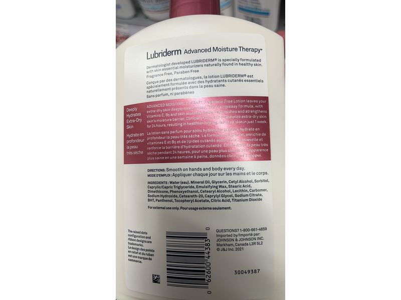 Lubriderm Advanced Moisture Therapy Lotion, Fragrance Free, 480 mL