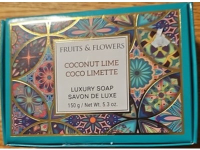 Fruits & Flowers Luxury Soap, Coconut Lime, 5.3 fl oz/150 g