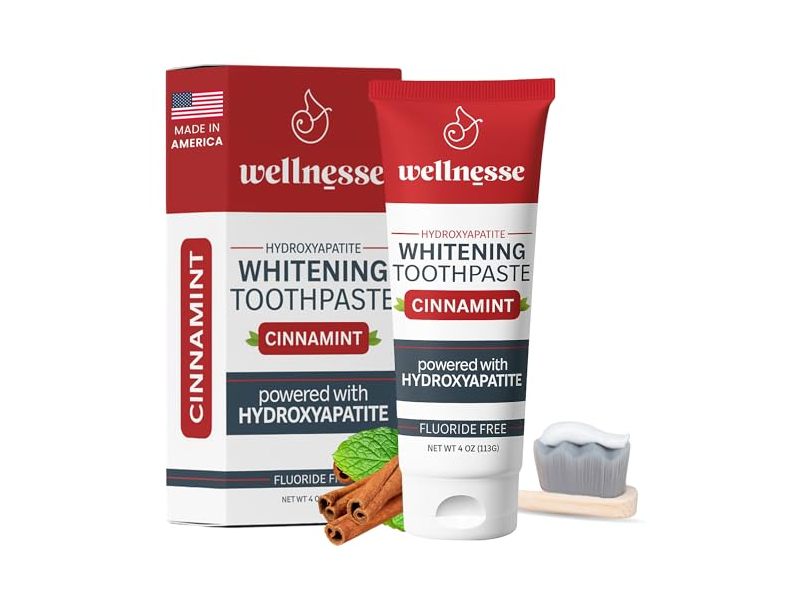 Wellnesse Hydroxyapatite Whitening Toothpaste, Cinnamint, 4 oz/113 g
