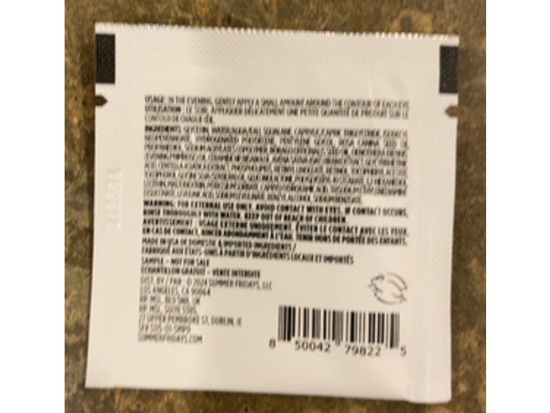 Summer Fridays Jet Lag Overnight Eye Serum, 0.03 fl oz/1 mL