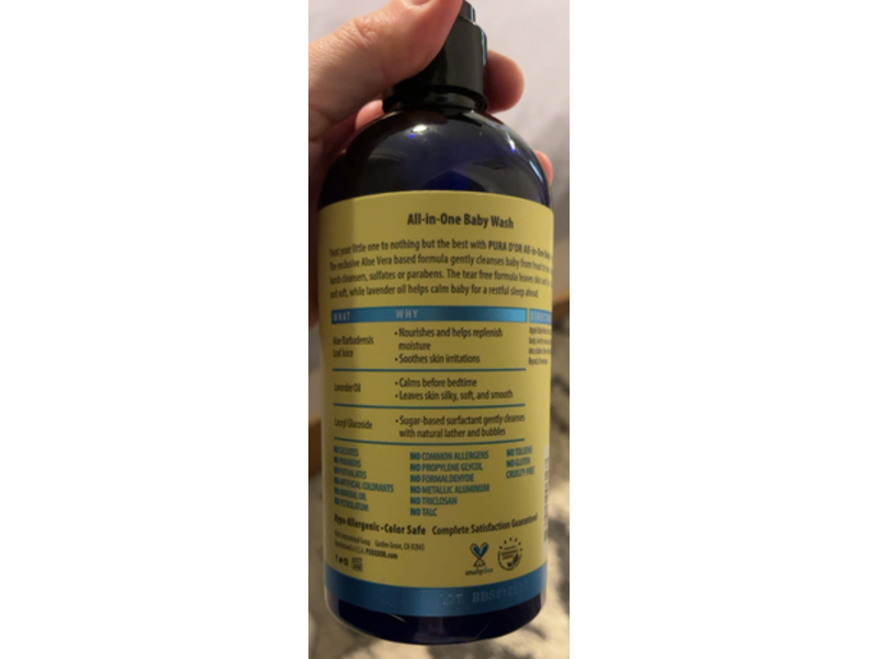 Pura d'or All-In-One Baby Wash, 16 fl oz/473 mL