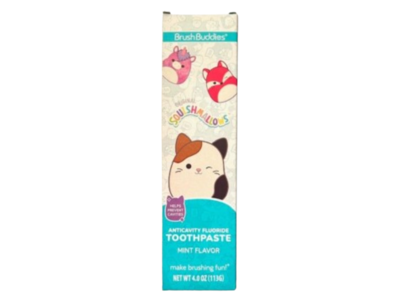 Brush Buddies Squishmallows Anticavity Fluoride Toothpaste, Mint Flavor, 4 oz/113 g