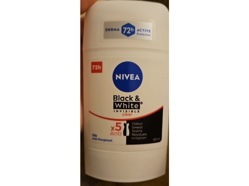 Nivea Black & White Invisible Clear 72h Anti-Perspirant, 50 mL
