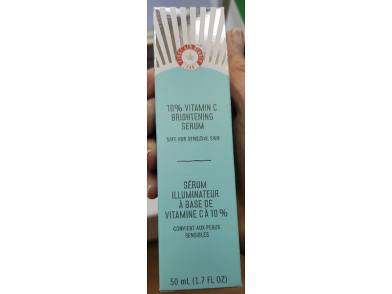 First Aid Beauty 10% Vitamin C Brightening Serum, Sensitive Skin, 1.7 fl oz/50 mL