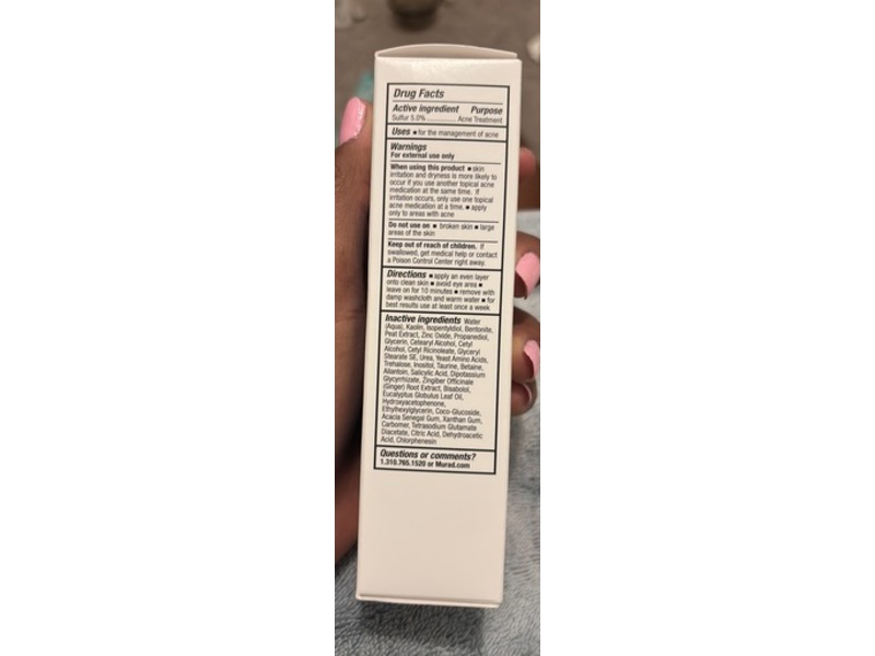 Murad Acne Control Raid Relief Acne Sulfur Mask, 2.5 fl oz/74 mL