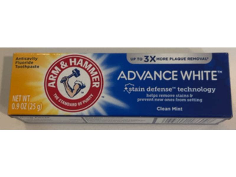 Arm & Hammer Advance White Toothpaste, Clean Mint, 0.9 oz/25 g