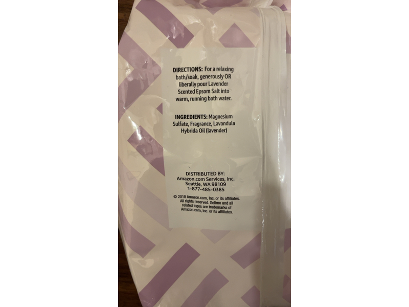 Solimo Epsom Salt Soaking Aid, Lavender Scented, 1.36 kg