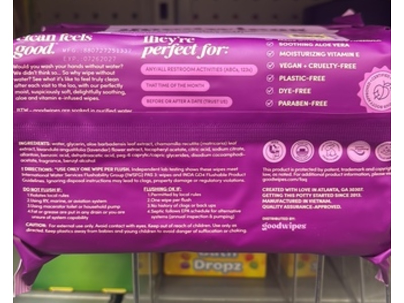 Goodwipes Actually Flushable Wipes, Lavender, 150 Count