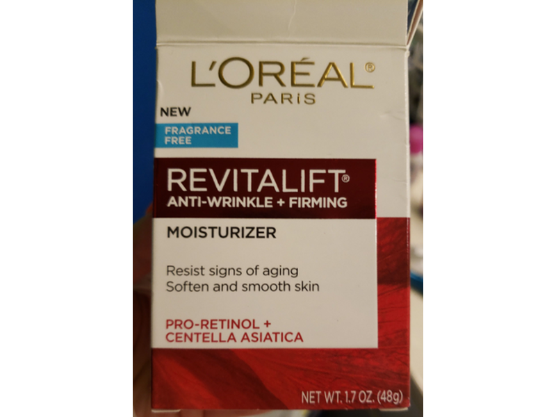 L'Oreal Paris Revitalift Anti-Wrinkle+Firming Moisturizer, Fragrance Free, 1.7 oz/48 g