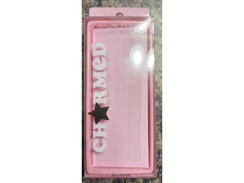 Salon Perfect Charmed Almond Press On Nails, Gold Rose, 0.07 oz/2 g, 30 Count
