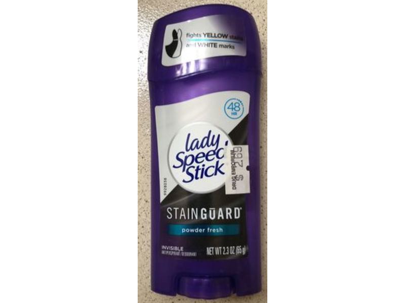 Lady Speed Stick Antiperspirant Stain Guard, Powder Fresh, 2.03 oz/65 g