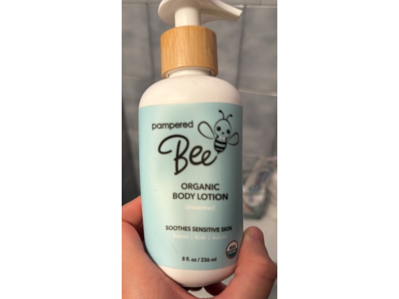 Pampered Bee Body Lotion, Unscented, 8 fl oz/236 mL