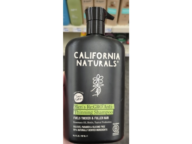 California Naturals Men's Regro Anti Thinning Shampoo, Rosemary Oil, 16.5 fl oz/487 mL