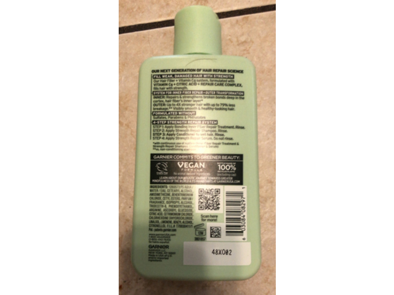 Garnier Fructis Hair Filler Strength Repair Conditioner, Vitamin Cg + Citric Acid, 10.1 fl oz/300 mL
